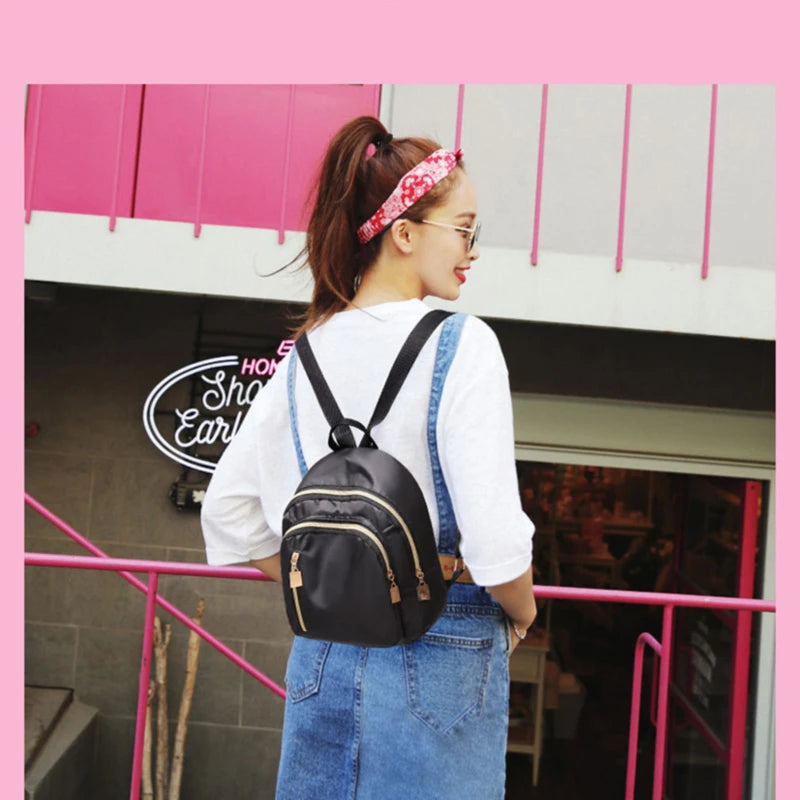 Waterproof Nylon Women Backpack Leisure Bag Student Casual Shoulder Bag