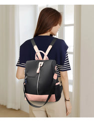 Waterproof PU Leather Women Backpack Anti-theft Ladies Travel Daypack