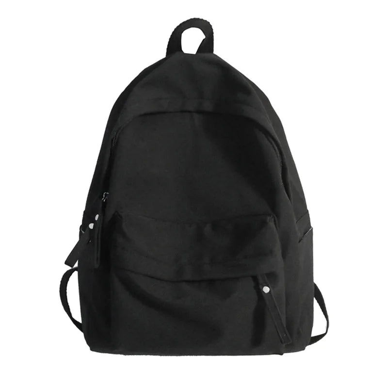 Waterproof Solid Backpack Women Nylon School Bags for Teenager Girls