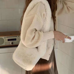 Winter Solid Female Girls Underarm Bag Soft Plush Shoulder Bags
