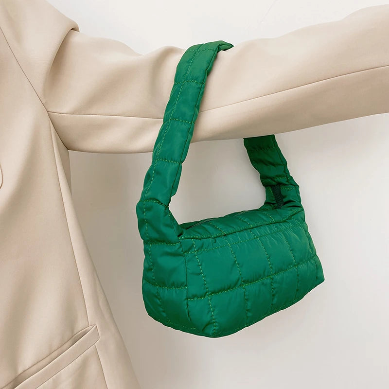 Winter Women's Sponge Woven Pillow Messenger Bag