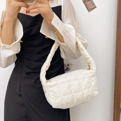 Winter Women's Sponge Woven Pillow Messenger Bag