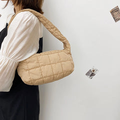 Winter Women's Sponge Woven Pillow Messenger Bag