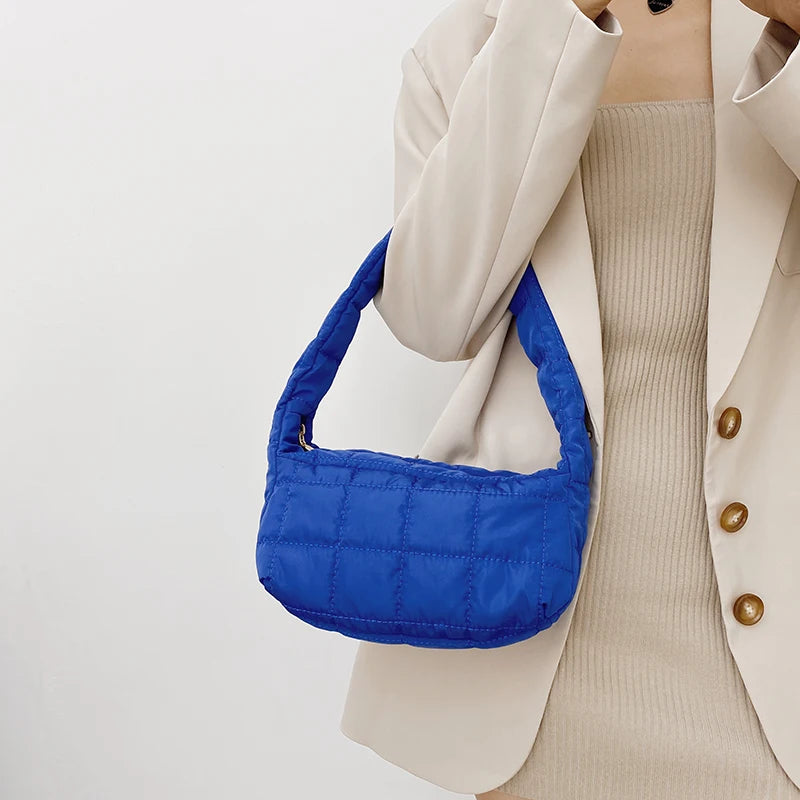 Winter Women's Sponge Woven Pillow Messenger Bag