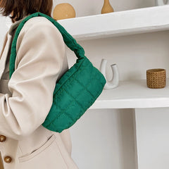 Winter Women's Sponge Woven Pillow Messenger Bag