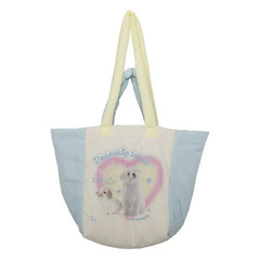 Winter Down Feeling Large Capacity Tote Bag Women's Puppy Print Shoulder Bag