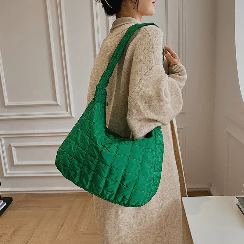 Winter Shoulder Bags Handbag Nylon Down Cotton Crossbody Bags for Women