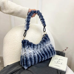 Winter Plush Ladies Shoulder Bag Tote High Maomao Fold Underarm Bag