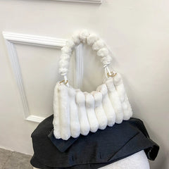 Winter Plush Ladies Shoulder Bag Tote High Maomao Fold Underarm Bag
