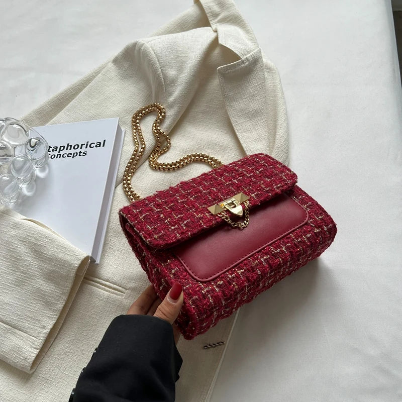 Winter Women Bags Woolen Handbags Crossbody Bag Shoulder Bag Purse Clutch