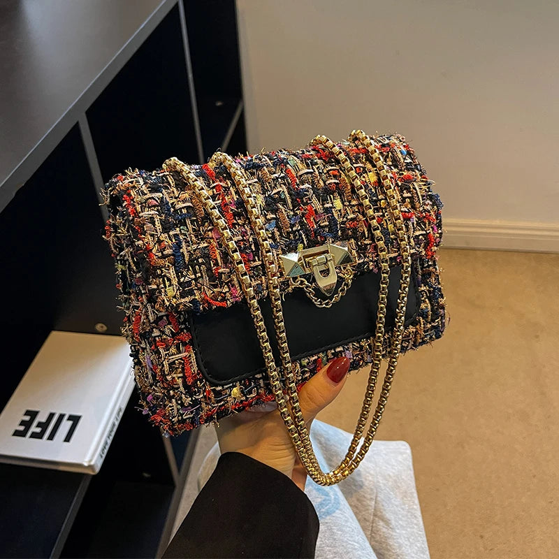Winter Women Bags Woolen Handbags Crossbody Bag Shoulder Bag Purse Clutch