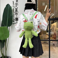 Funny Frog Plush Shoulder Bag Small Winter Women High Mobile Phone Bag Purses