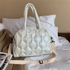 Winter Women Space Padded Down Bag Large Capacity Quilted Handbag Shoulder Bag