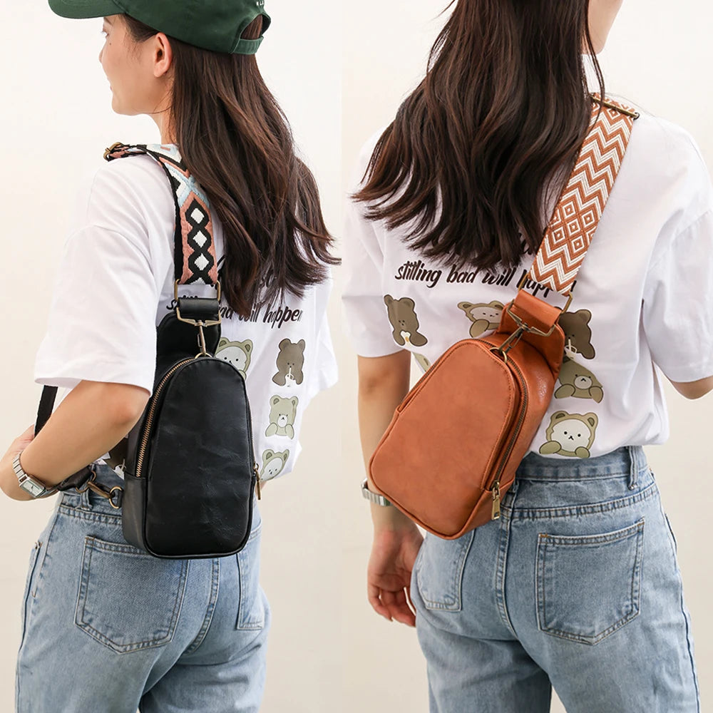 Winter PU Leather Waist Belt Bag Travel Fanny Pack Pouch Purse