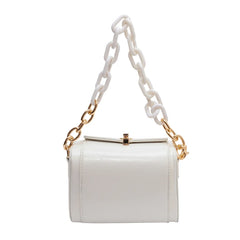 Vintage PU Leather Crossbody Bag Box Shaped Handbag