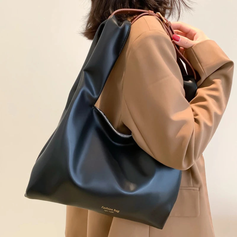 Winter Women Handbag Vintage PU Leather Shoulder Tote Shopping Bag Bolso