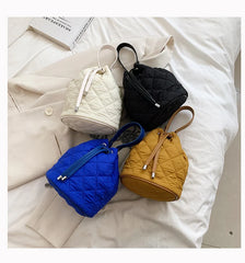 Winter Vintage Soft Cotton Shoulder Bucket Crossbody Bag