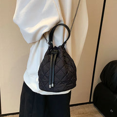 Winter Vintage Soft Cotton Shoulder Bucket Crossbody Bag