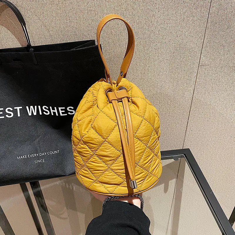 Winter Vintage Soft Cotton Shoulder Bucket Crossbody Bag