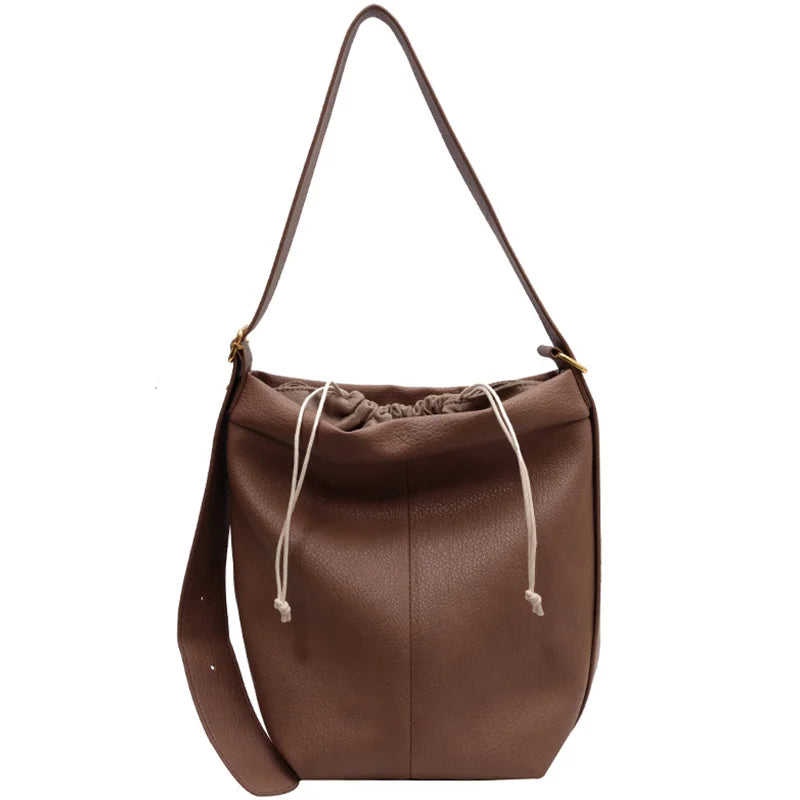 Winter Women PU Leather Shoulder Handbag Vintage Soft Surface Sac A Main