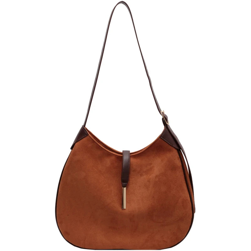 Winter Women Vintage Suede Shoulder Crossbody Bag Tote Shopping Bolso