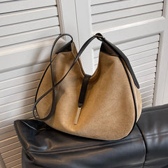 Winter Women Vintage Suede Shoulder Crossbody Bag Tote Shopping Bolso