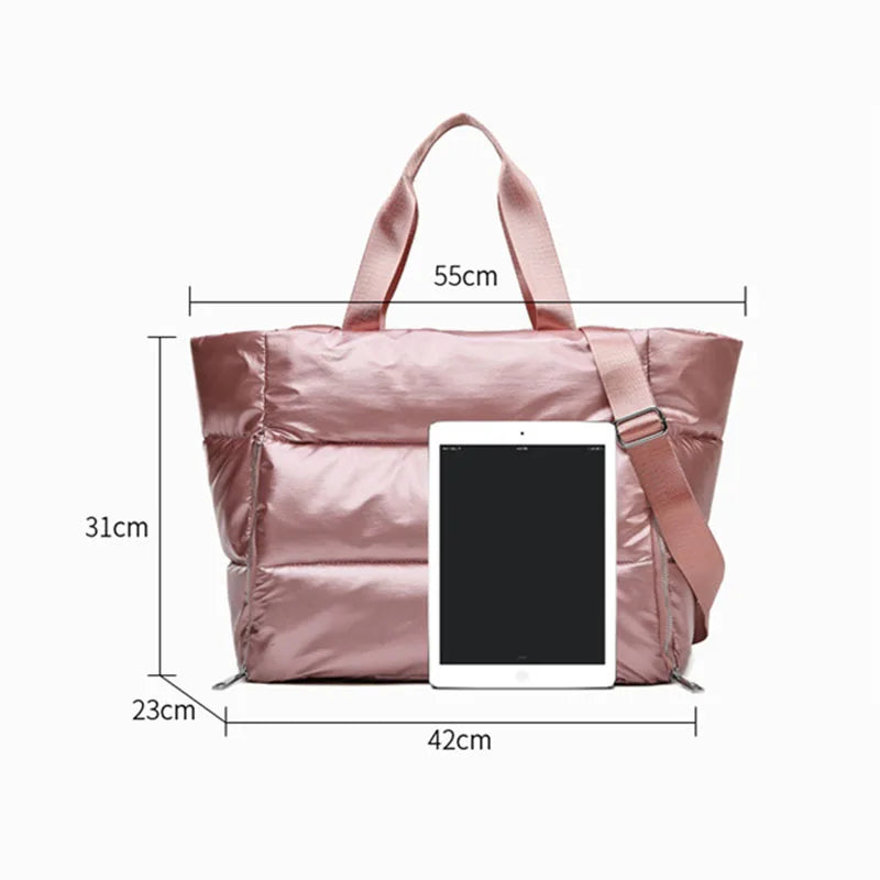 Winter Large Capacity Shoulder Bag Waterproof Nylon Bags Space Pad Cotton