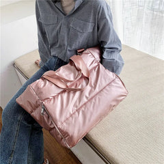 Winter Large Capacity Shoulder Bag Waterproof Nylon Bags Space Pad Cotton