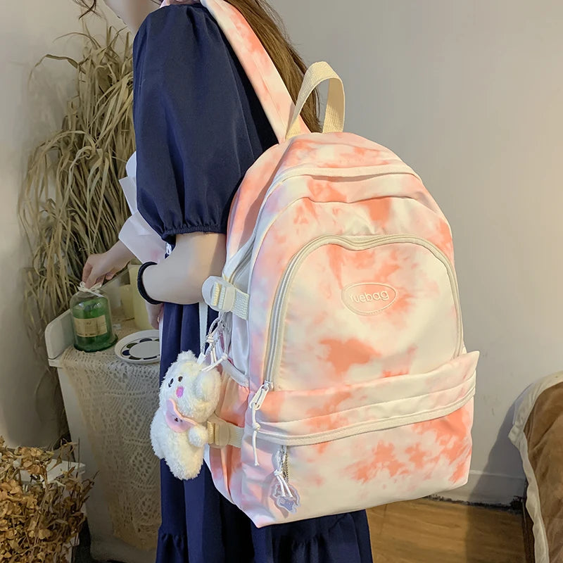 Women Backpack Nylon Schoolbags Teenager Laptop College Bookbag