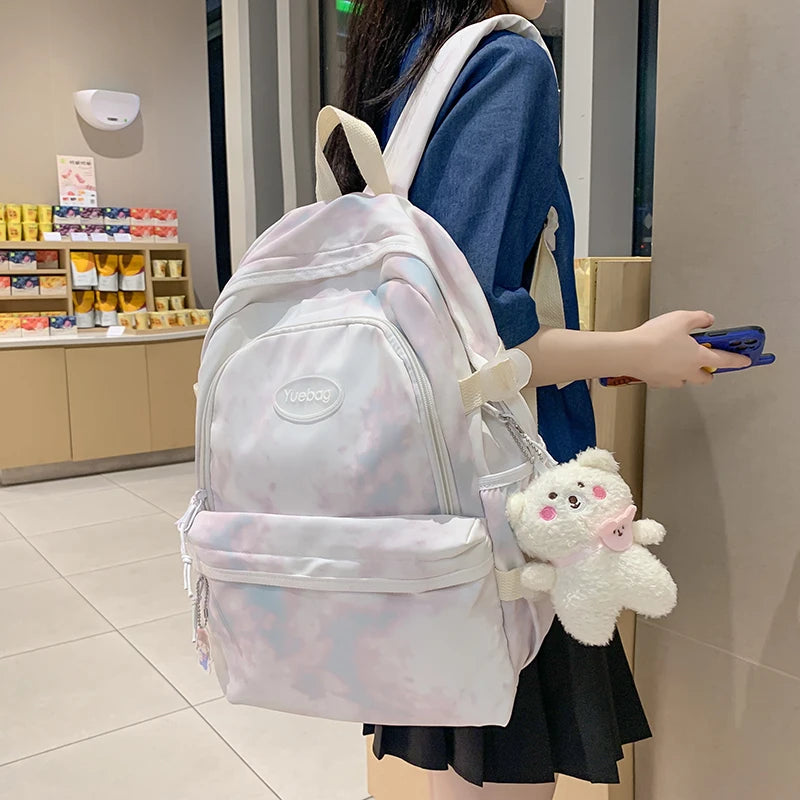Women Backpack Nylon Schoolbags Teenager Laptop College Bookbag