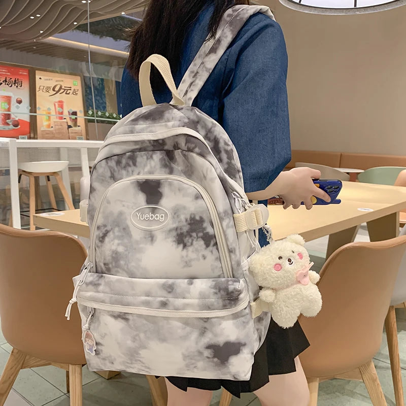Women Backpack Nylon Schoolbags Teenager Laptop College Bookbag
