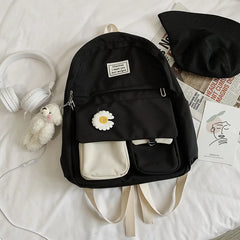 Pink School Backpack for Teenage Girls Student Bookbags