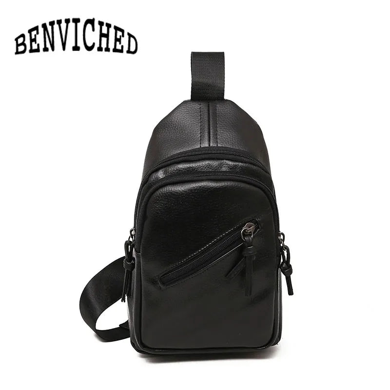 Soft PU Leather Mini Chest Bag Single Shoulder Bag Unisex High Travel Bag Q0001