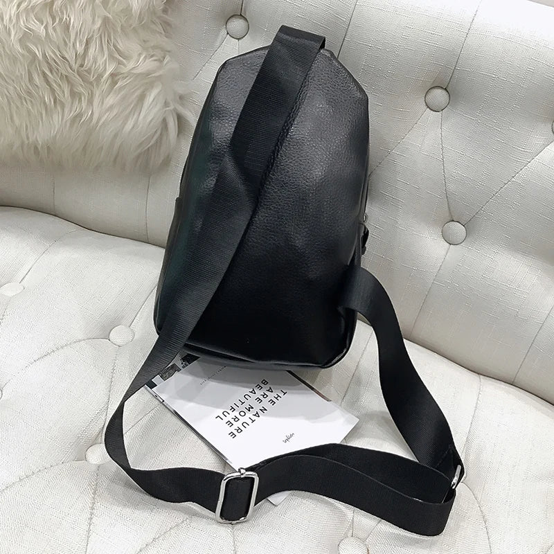 Soft PU Leather Mini Chest Bag Single Shoulder Bag Unisex High Travel Bag Q0001