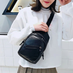 Soft PU Leather Mini Chest Bag Single Shoulder Bag Unisex High Travel Bag Q0001