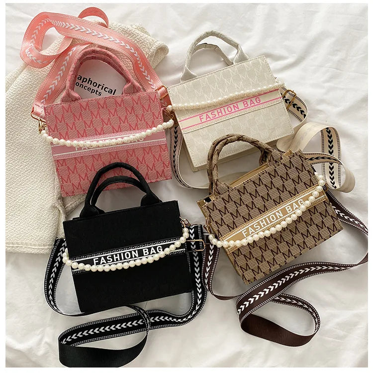 Flower Butterfly Printed PU Leather Shoulder Bag Retro Crossbody Bag