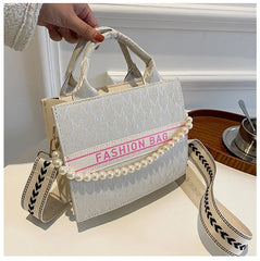 Flower Butterfly Printed PU Leather Shoulder Bag Retro Crossbody Bag