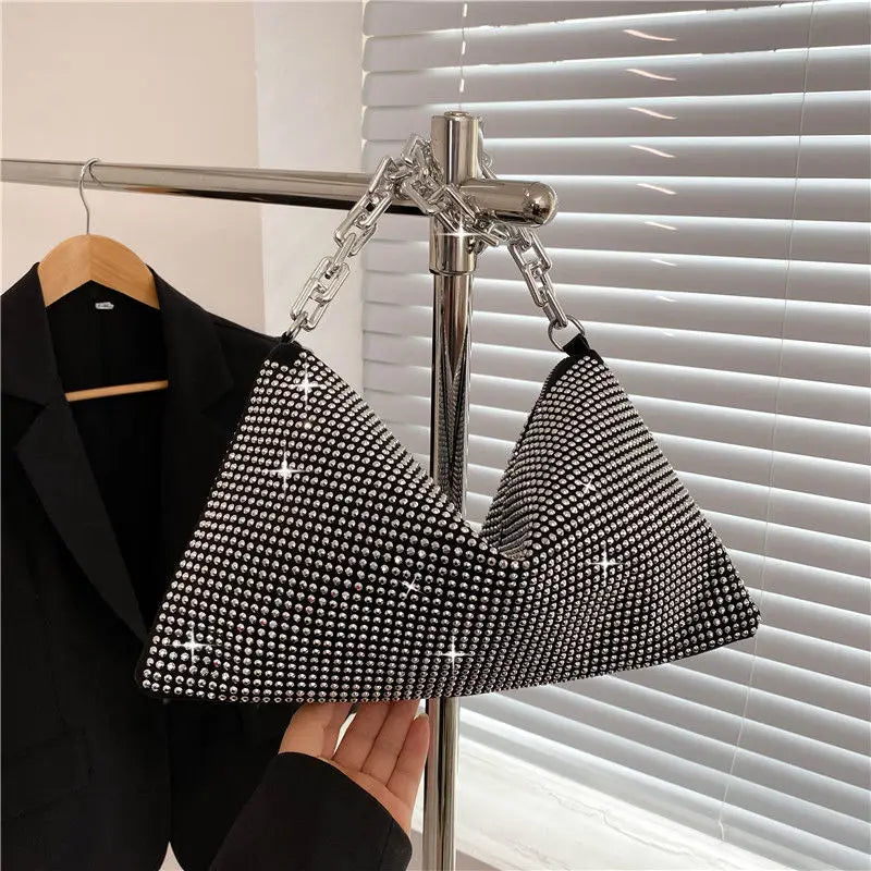 Rhinestone Pattern Crossbody Bag Saddle Messenger Bag for Women