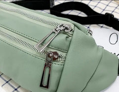 Women Chest Bag PU Fanny Pack Shoulder Bag Ladies Waist Pack