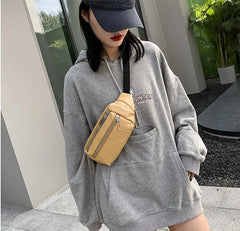 Women Chest Bag PU Fanny Pack Shoulder Bag Ladies Waist Pack