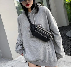 Women Chest Bag PU Fanny Pack Shoulder Bag Ladies Waist Pack