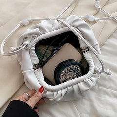 Women Dumpling Clip Purse Bag Clutch Cloud Underarm Bags Shoulder Bag
