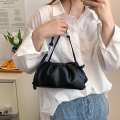 Women Dumpling Clip Purse Bag Clutch Cloud Underarm Bags Shoulder Bag