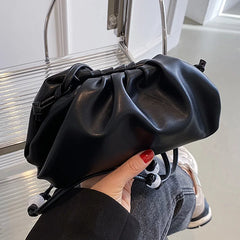 Women Dumpling Clip Purse Bag Clutch Cloud Underarm Bags Shoulder Bag