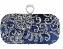 Women Diamond Ring Clutch Bags Sequins Flowers Wedding Banquet Purse
