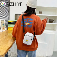 Women Zipper Crossbody Bag Student Casual Shoulder Bag Autumn Winter Handbag