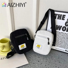 Women Zipper Crossbody Bag Student Casual Shoulder Bag Autumn Winter Handbag