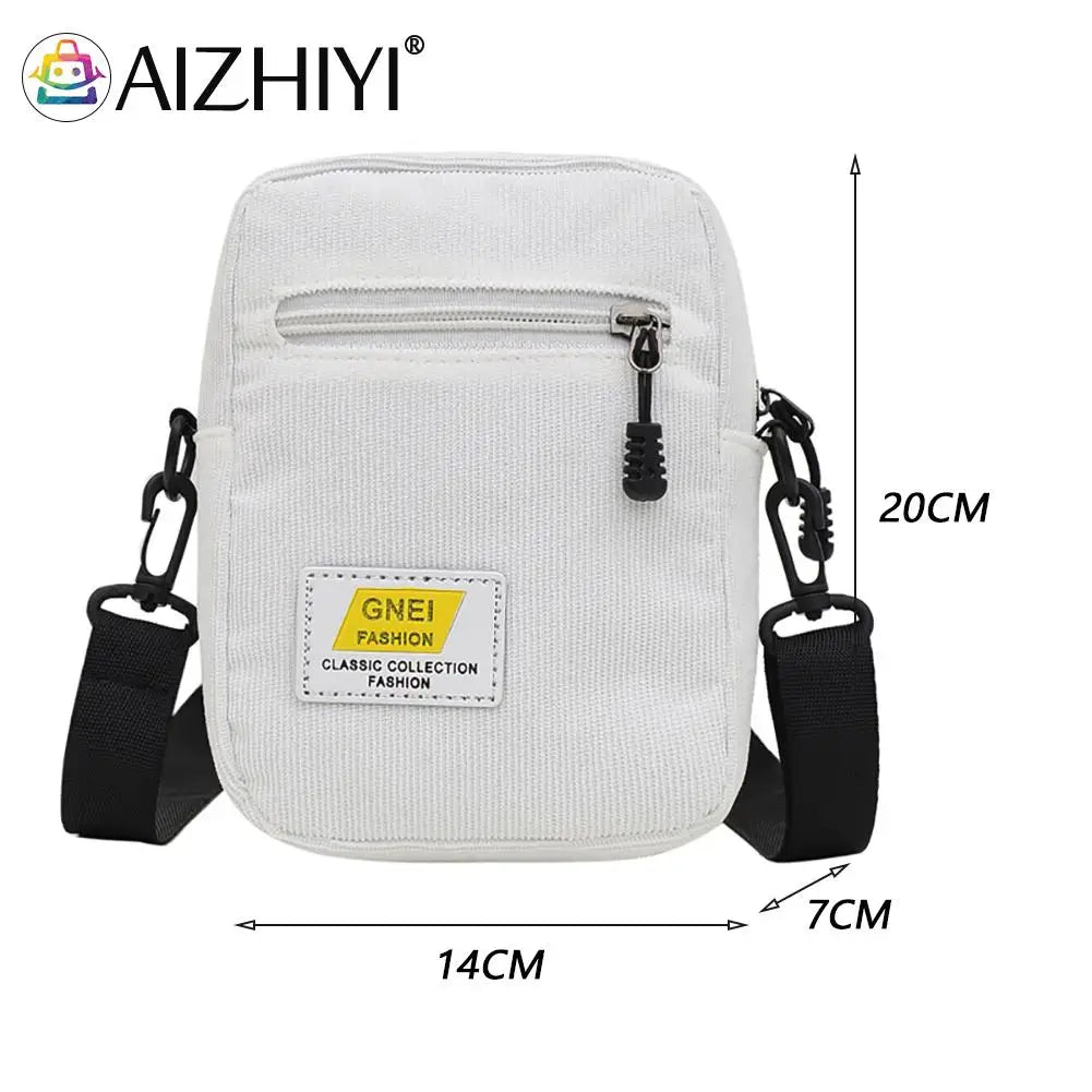 Women Zipper Crossbody Bag Student Casual Shoulder Bag Autumn Winter Handbag
