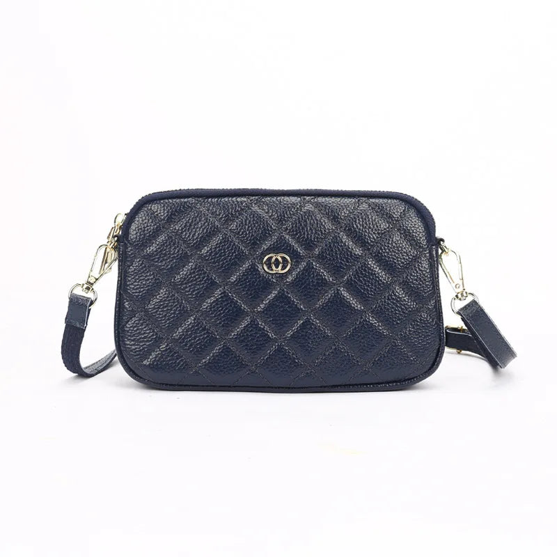 Women Leather Shoulder Bags Diamond Lattice Clutches Ladies Handbag