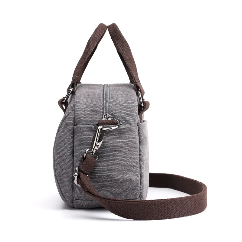Canvas Small Shoulder Bag Women Crossbody Messenger Tote Girls Vintage Handbag